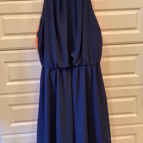 **NWT** LUSH FLAWLESS SOLID DRESS in NAVY - Picture 3 of 4